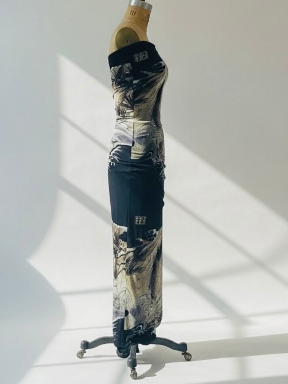 Rare Archive Jean Paul Gaultier Koi Fish Mesh Illusion Strapless Maxi Dress XS-S - Picture 2 of 8